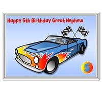 5th Birthday Cards for Boys - 5 Year Old Little Boy - Age Five - Quality (Great Nephew 5th Birthday Card - Toy Car)