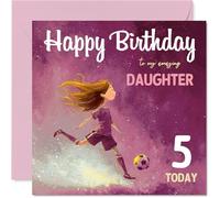 5th Birthday Cards for Daughter, Football Girl