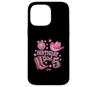 5th Birthday Cowgirl Pink Disco Western Boots and Hat Case for iPhone 14 Pro Max