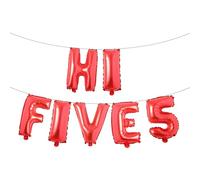 5th Birthday Decorations,Hi Five Birthday Balloons 5th Birthday Banner Number 5 Foil Balloons for 5 Years Old Birthday Supplies Girls (HI FIVE 5 Red)