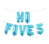 5th Birthday Decorations,Hi Five Birthday Balloons 5th Birthday Banner Number 5 Foil Balloons for 5 Years Old Birthday Supplies Girls (HI FIVE 5 Blue Star)