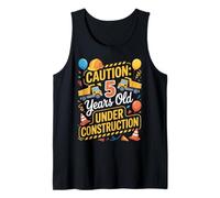 5th Birthday Excavator 5 Years Under Construction Birthday Tank Top