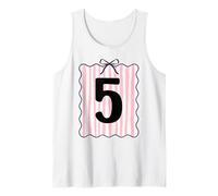 5th Birthday Fifth Years Old Cute Pink Coquette Bow Girl Tank Top