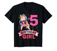 5th Birthday Girl 5 Year Old Unicorn Dabbing 5rd Birthday T-Shirt