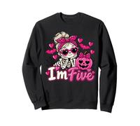 5th Birthday Girl Halloween Skeleton Ghost Pumpkin I'm Five Sweatshirt