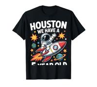 5Th Birthday Houston We Have A 5 Year Old Astronaut Value Graphic T-Shirt