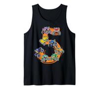 5th Birthday Monster Truck 5 Years Old Young Wild Five Boy Tank Top