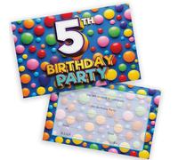 5th Birthday Party Invitations Kids - Candy Sweets Chocolate 20 Pack - Childrens Birthday Invitations for Boys/Girls A6 Bday Party Invites Invitation Cards with Folding Envelopes