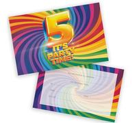 5th Birthday Party Invitations Kids - Now It's Party Time 28 Pack - Childrens Birthday Invitations for Boys/Girls A6 Bday Party Invites Invitation Cards with Folding Envelopes