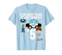 5th Birthday Police Car Police Man Age 5 Birthday T Shirt T-Shirt