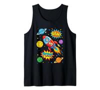 5th Birthday Rocket Ship Astronaut Space Comic Kids Boys Tank Top