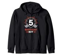 5th Birthday Shirt Boy Fast Five 5 Y Old Boy Birthday 5 Year Zip Hoodie