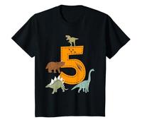 5th Birthday T-Shirt Boys Dino Dinosaurs Gift Birthday T-Shirt