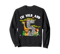 5th Birthday Young Wild and I Am 5 Safari Jungle Animal Sweatshirt