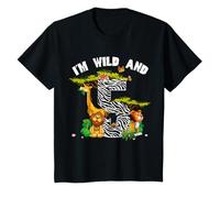5th Birthday Young Wild and I Am 5 Safari Jungle Animal T-Shirt