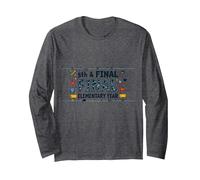5th & Final Elementary Year Celebration for Students Long Sleeve T-Shirt, Adult Unisex, Dark Heather Grey, M