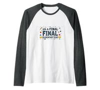 5th & Final Elementary Year Celebration for Students Raglan Baseball Tee, Men, Dark Heather/White, XL