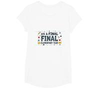 5th & Final Elementary Year Celebration for Students T-Shirt, Girls, White, Medium