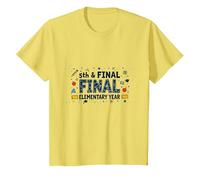 5th & Final Elementary Year Celebration for Students T-Shirt, Kids, Lemon, 4 Years