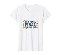5th & Final Elementary Year Celebration for Students T-Shirt, Women, White, 3XL