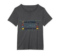 5th & Final Elementary Year Celebration for Students T-Shirt, Women's Plus, Dark Heather Grey, 6X