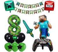5th Gaming Birthday Decorations 5 Year Happy Birthday Balloon Banner Foil Balloons for Boy Birthday Balloons Cartoon Supplies Gaming Theme Party Supplies (8th)