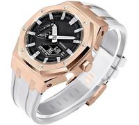 5th Gen For GM2100 GA2100/GA2110 Mod Kit Metal Watch Case and Rubber Band，Stainless Steel Bezel strap Modfication Accessories Retrofit Men's Watches