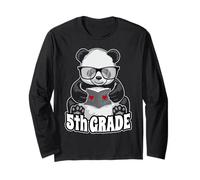 5th Grade Back to School Panda Book Reader Teacher Heart Long Sleeve T-Shirt