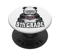 5th Grade Back To School Panda Book Reader Teacher Heart PopSockets Adhesive PopGrip