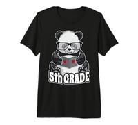5th Grade Back to School Panda Book Reader Teacher Heart Premium T-Shirt