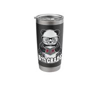 5th Grade Back to School Panda Book Reader Teacher Heart Stainless Steel Insulated Tumbler
