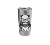 5th Grade Back to School Panda Book Reader Teacher Heart Stainless Steel Insulated Tumbler
