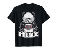 5th Grade Back to School Panda Book Reader Teacher Heart T-Shirt