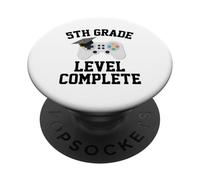 5th grade level complete graduation graduate kids boys gamer PopSockets Adhesive PopGrip