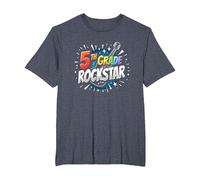 5th Grade Rockstar: Celebrate School Stardom T-Shirt, Men's Big and Tall, Heather Blue, 6X Tall