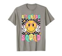 5th Grade Squad Groovy Smile Face First Day of Fifth Grade T-Shirt