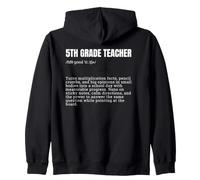 5th Grade Teacher Definition Funny School Zip Hoodie