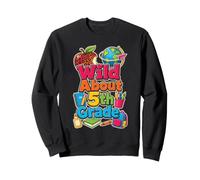 5th Grade Wild About First Day Leopard Print Globe Kids Sweatshirt