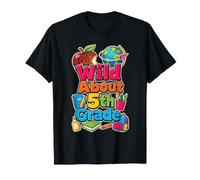 5th Grade Wild About First Day Leopard Print Globe Kids T-Shirt