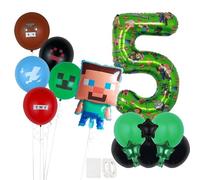 5th Happy Birthday Balloons Numbers,40inch Foil Balloons Giant Balloon Set for Party Decorations, for Kids' Birthday Party Gaming Theme Party Supplies Decoration