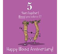 5th Wedding Anniversary Card | 5 Years Together | Happy Wood Anniversary | Anniversary Card for Husband, Wife or Couples