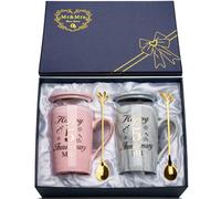 5th Wedding Anniversary Gif-ts, 5 Year Wedding Anniversar-y Gifts, 2PCS Happy 5th Anniversary Gi-fts Mr Mrs Gifts Marble Ceramic Cups 14oz with Spoon, Giftbox, 5 Year Anniversary Gif-ts for Him, Wife