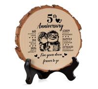 5th Wedding Anniversary Romantic Gifts for Husband from Wife, Wooden anniversary Wedding gifts for Him/Her, 5 Year Wood Anniversary Romantic Gift, Wooden Plaque