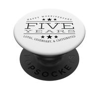 5th Work Anniversary Party Five Year Job Recognition Award PopSockets Adhesive PopGrip