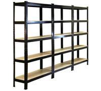 Racking Storage Shelving 75cm Heavy Duty Garage 5 Tier Black &
