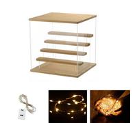 5Tier Clear Acrylic Display Case With Led Light For Collectibles Figures Wood