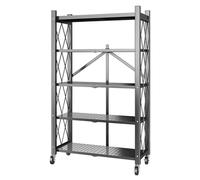 5Tier Foldable Metal Rack Shelving Unit Free Standing Storage for Kitchen Living Room rage and SpaceSaving Shelf Rack