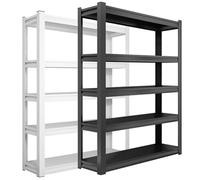 5Tier HeavyDuty Garage Shelving Unit 182.9cm H x 99.1cm W x 50.8cm D Metal Storage Rack for Warehouse & Cellar Easy to Assemble Steel Organizer