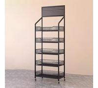 5Tier MultiTier Metal Display R with Wheels & Hoo for Easy & nizatPerfect for Pantry Kitchen or BedroomBl 50x28x165cm