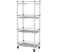 5Tier Stainless Steel Kitchen Rack HeavyDuty Metal Worktable Organizer with Wheels 50 x 19.5 x 150 cm Durable Storage Solution for Home & Commercial Use